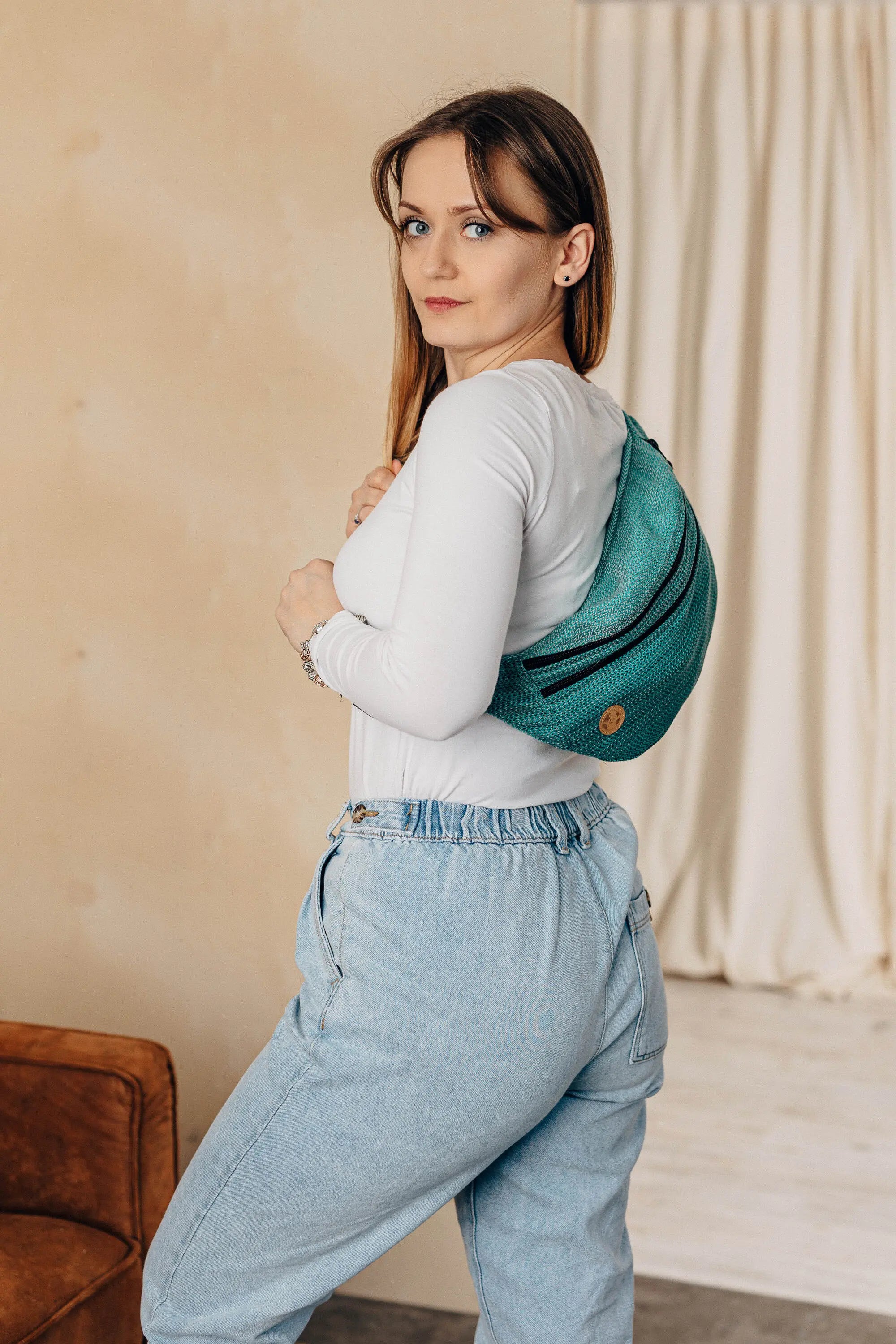 Ombre Green Large Waist Bag by LennyLamb LennyLamb