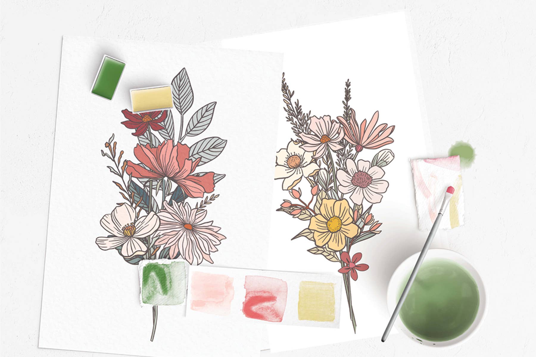 Wildflower Meadow watercolor painting kit Cate Paper Co. at Little Zen One