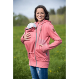 Angel Wings Babywearing Hoodie Coral Pink Angel Wings