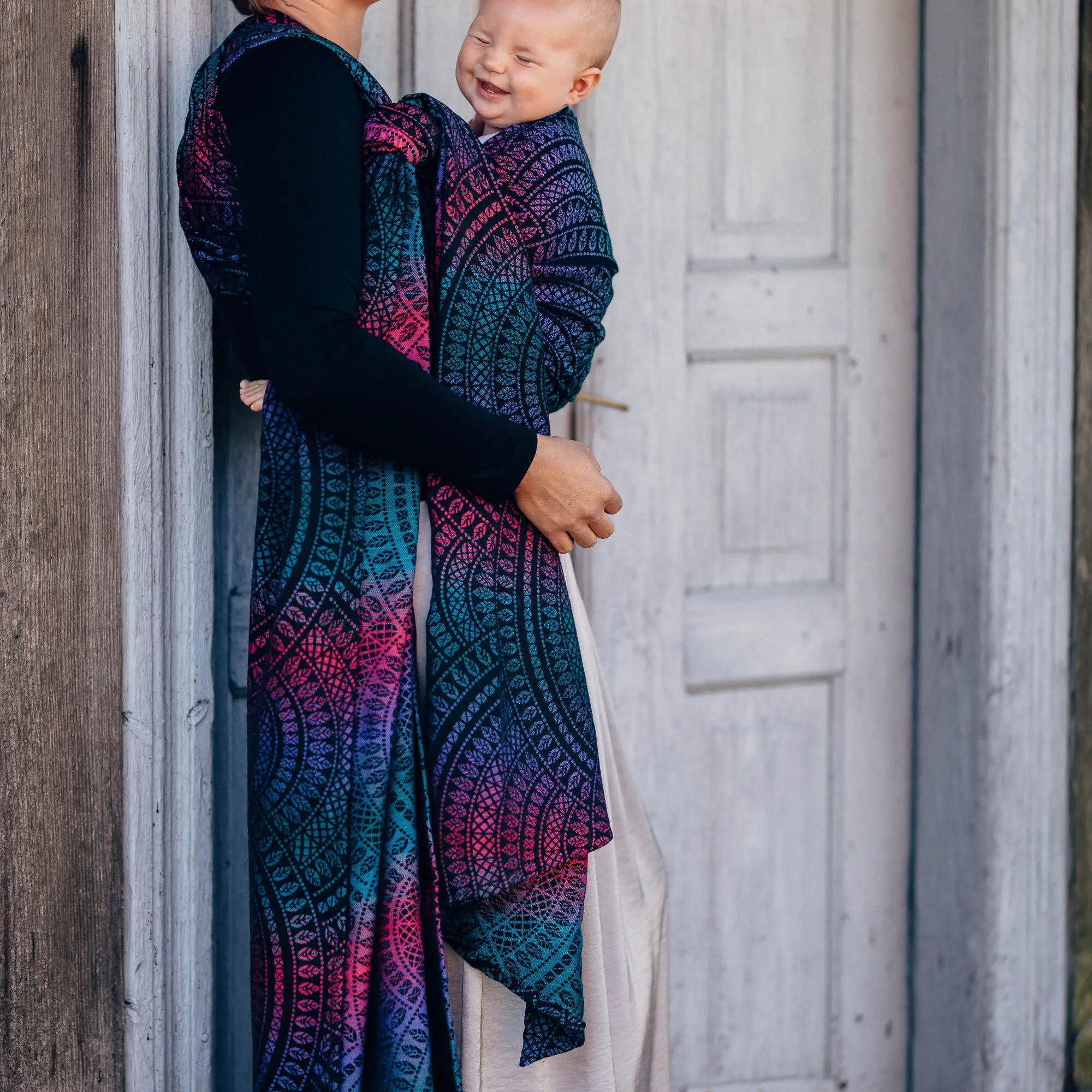 Peacock's Tail Black Opal Woven Wrap by LennyLamb LennyLamb