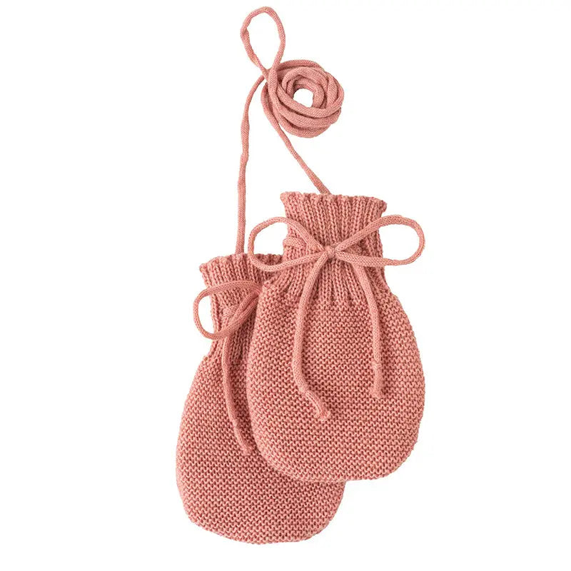 Disana Baby Gloves Merino Wool Knit - Soft Pink Disana