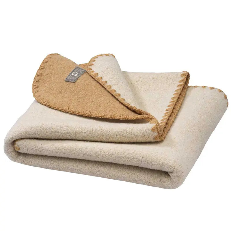 Disana Doubleface Baby Blanket Merino Wool Knit - Caramel Natural Disana