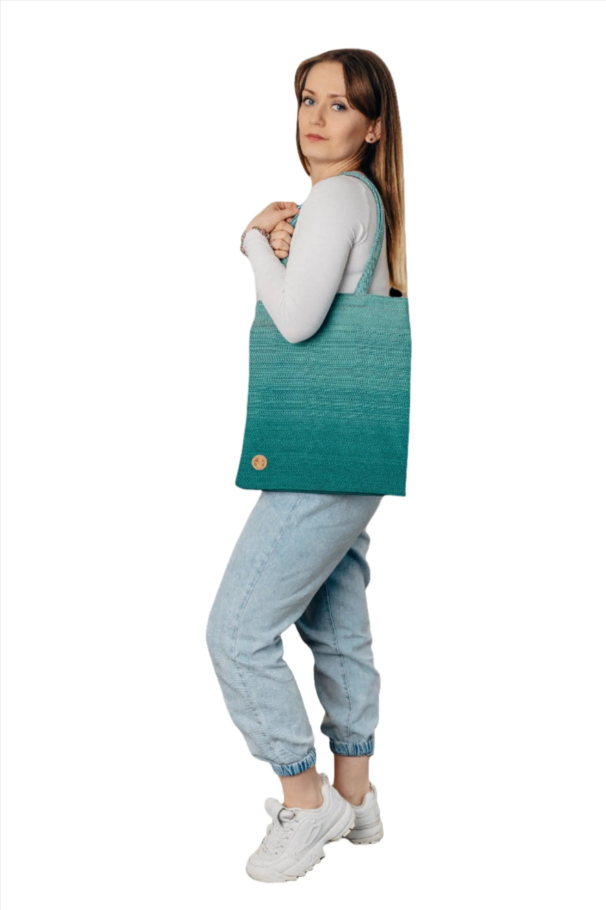 Ombre Green Shopping Bag by LennyLamb LennyLamb