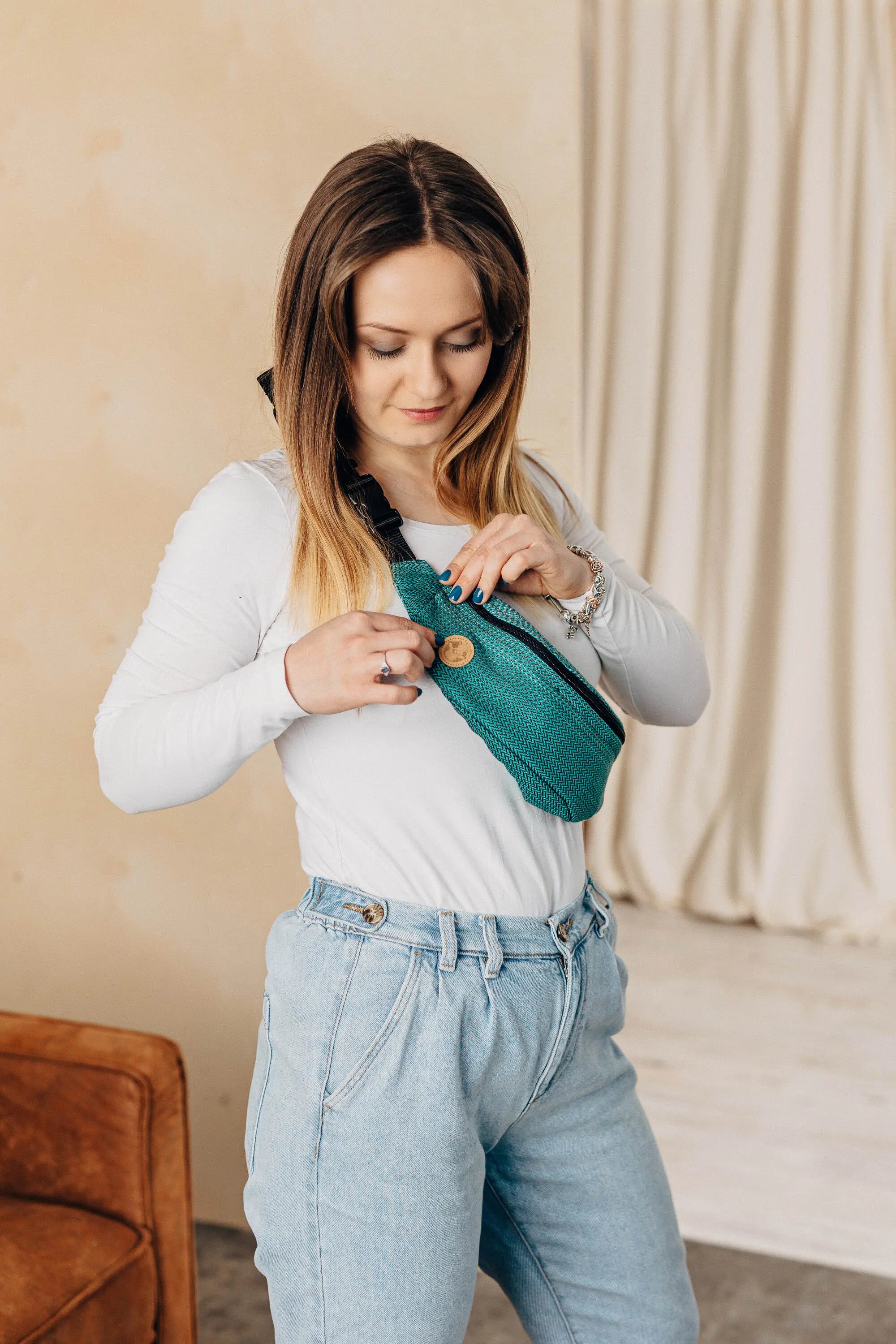 Ombre Green Waist Bag by LennyLamb LennyLamb
