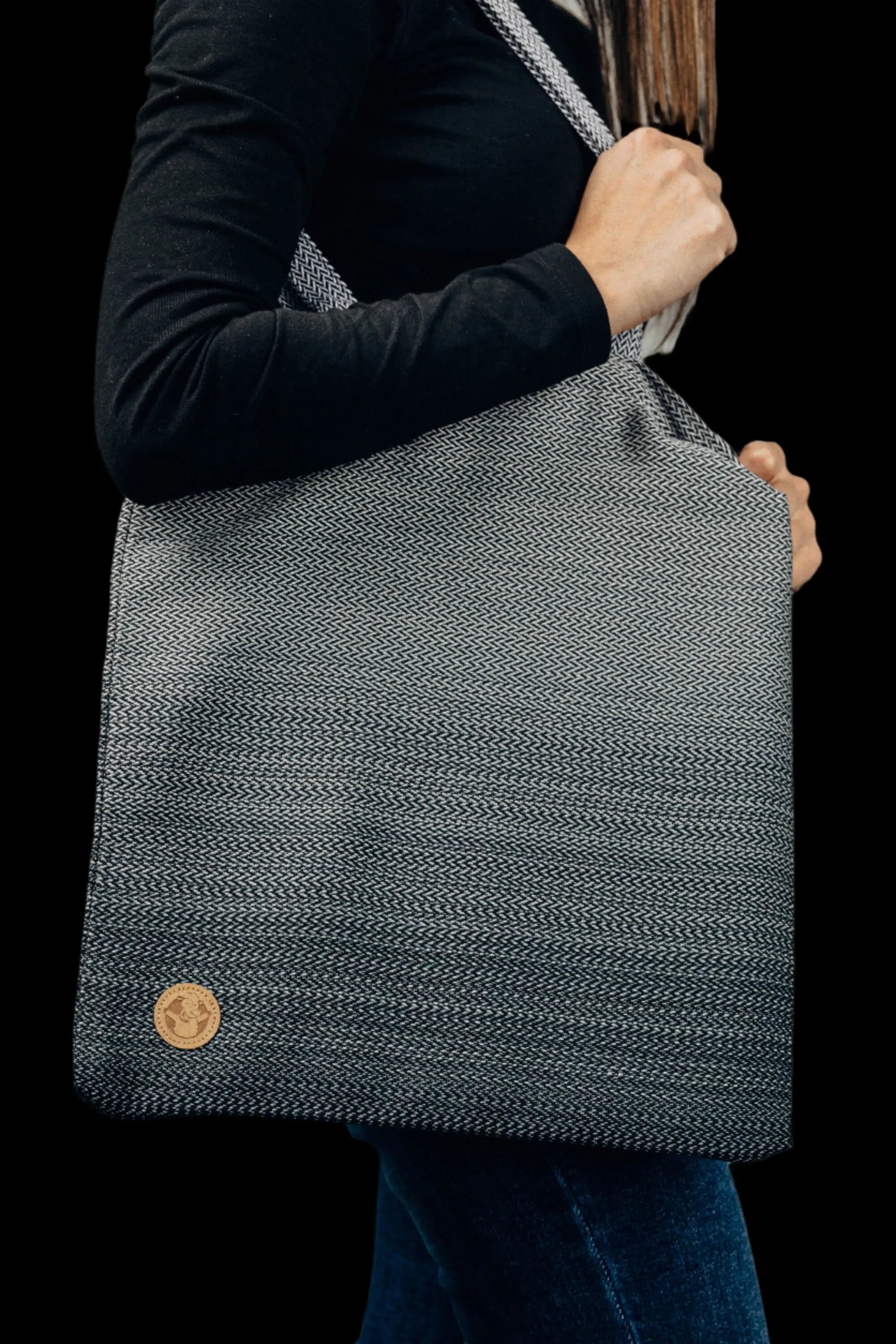 Ombre Grey Shopping Bag by LennyLamb LennyLamb