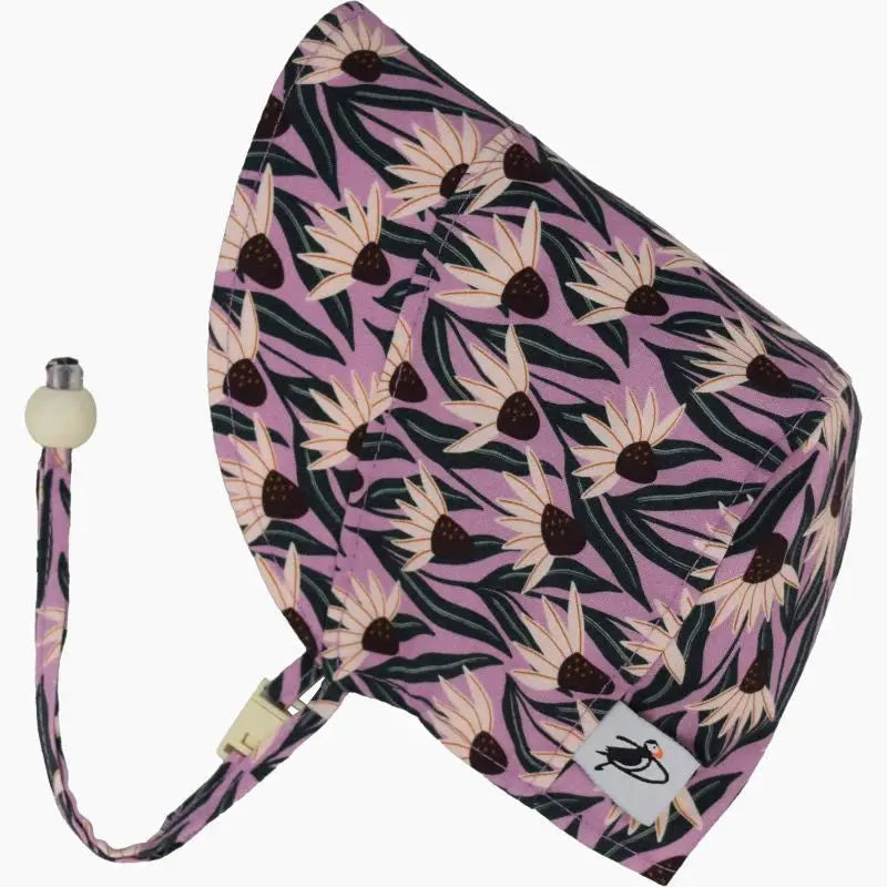 Coneflower Organic Cotton Infant and Toddler UPF50+ Sun Protection Bonnet Puffin Gear