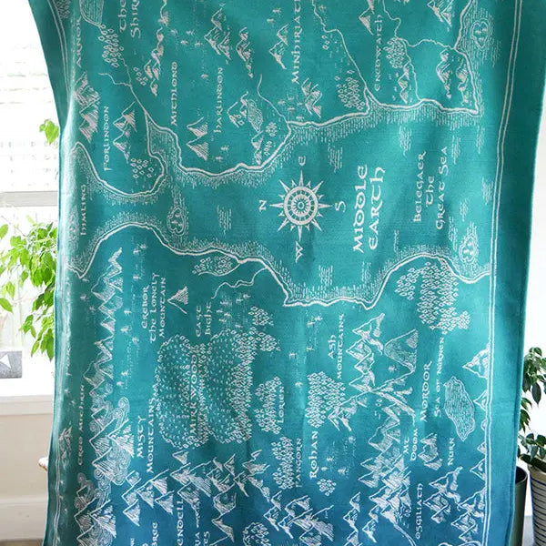Realm of Middle-earth Moonlit Brushed Cotton Throw by Oscha Oscha