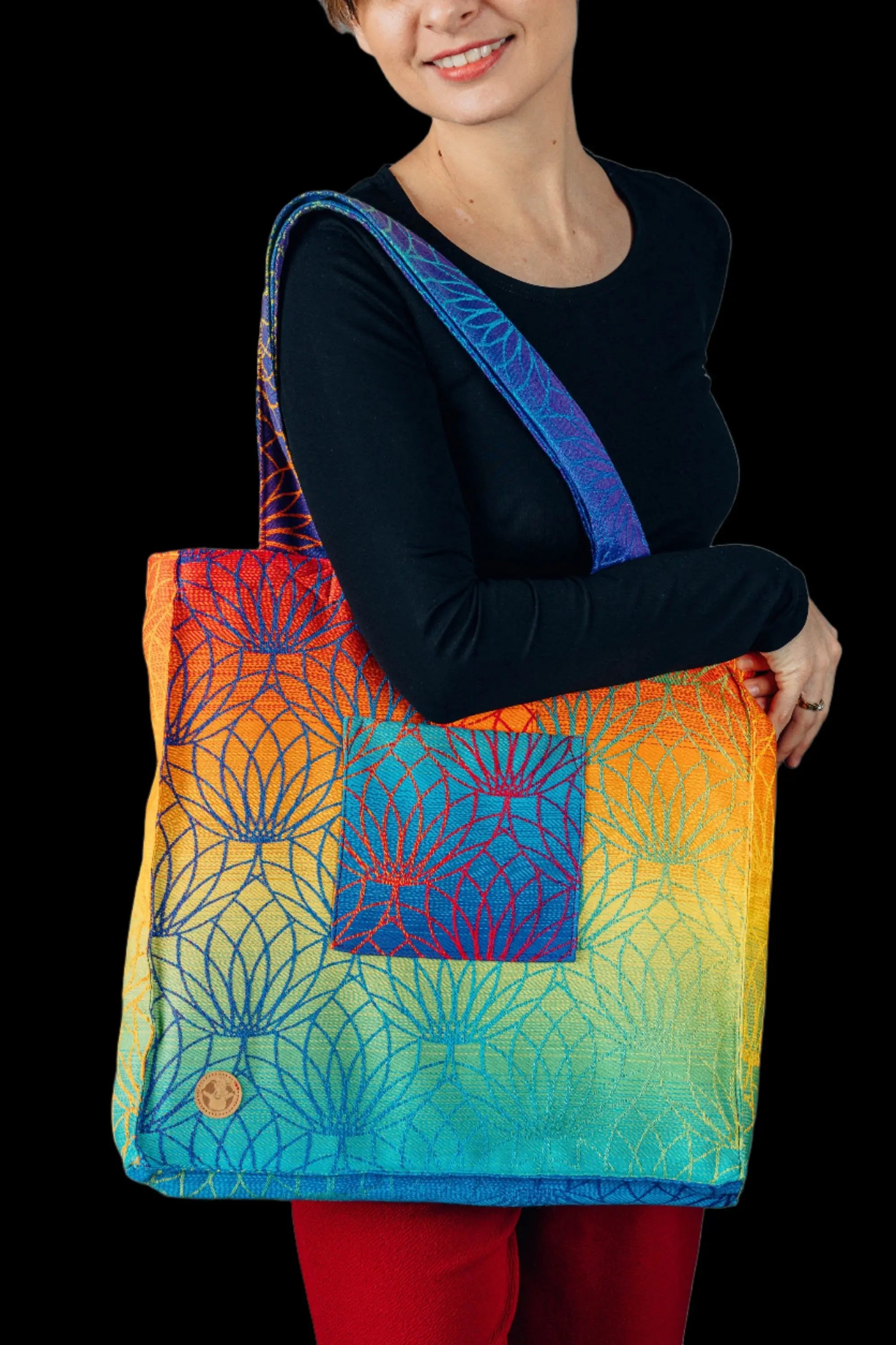 Rainbow Lotus Shoulder Bag by LennyLamb LennyLamb