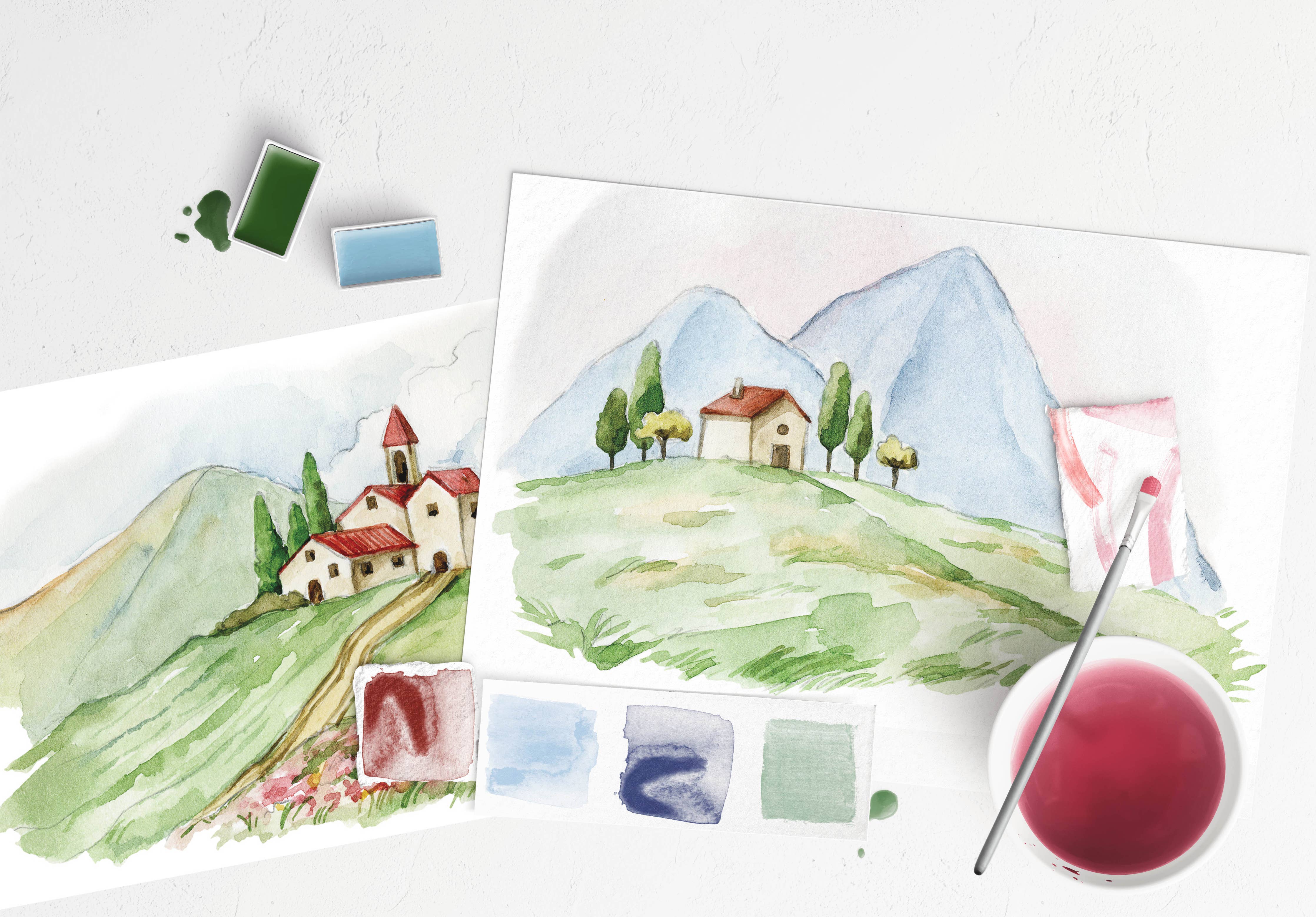 Italian Fields watercolor painting kit Cate Paper Co. at Little Zen One