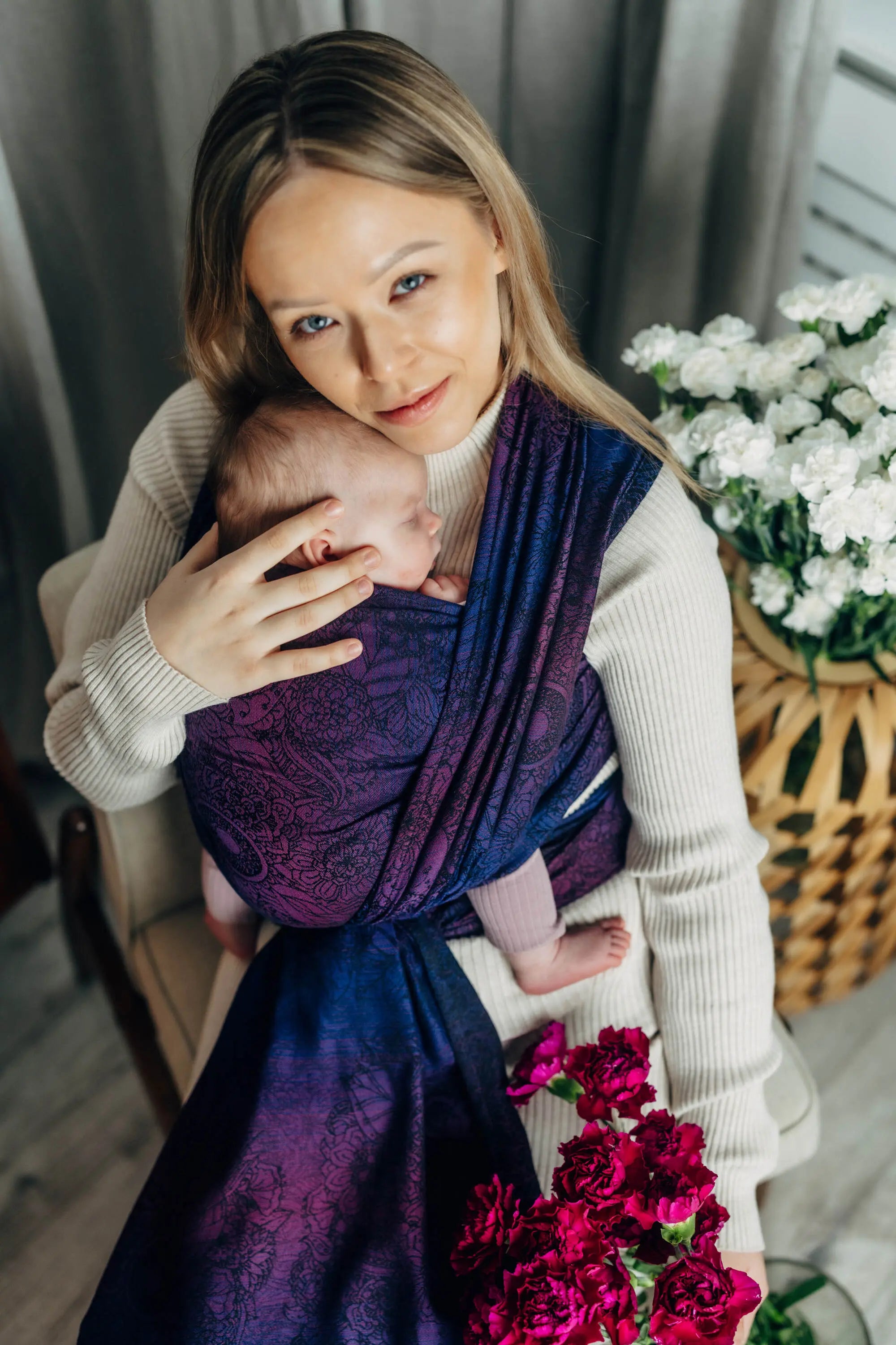 Wild Wine Bouquet Woven Wrap by LennyLamb LennyLamb