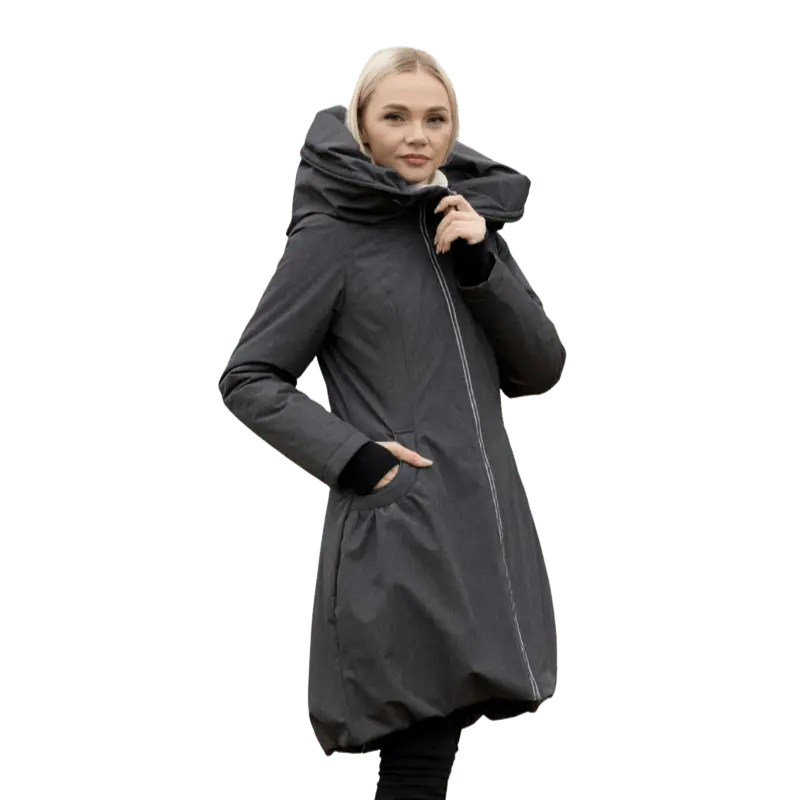 Angel Wings Babywearing Winter Coat Grey-Babywearing Outerwear-Angel Wings-canada and usa-Little Zen One-1
