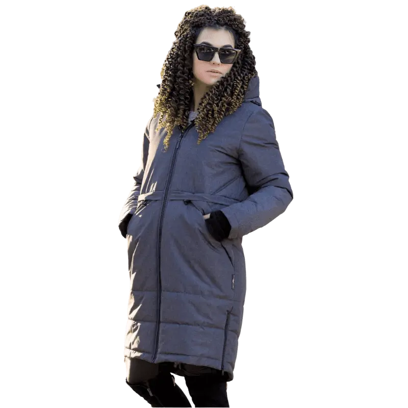 Angel Wings Babywearing Winter Long Coat Grey-Babywearing Outerwear-Angel Wings-canada and usa-Little Zen One-1