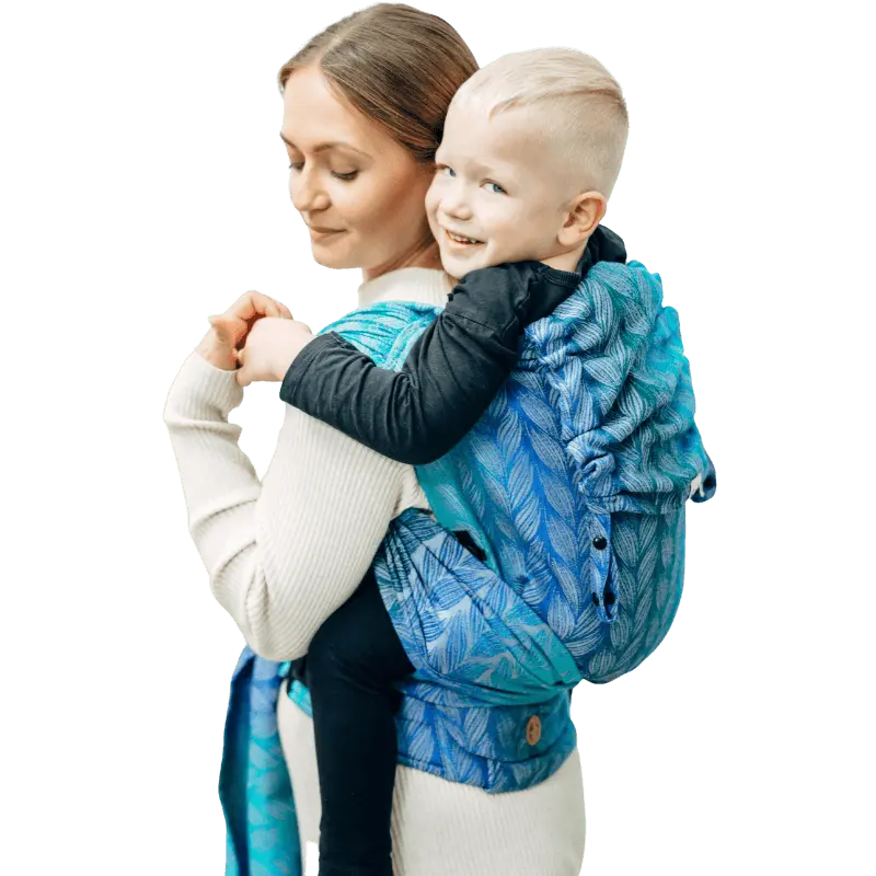 Tangled Blue Reed Preschool Half Buckle by LennyLamb - Half Buckle CarrierLittle Zen One