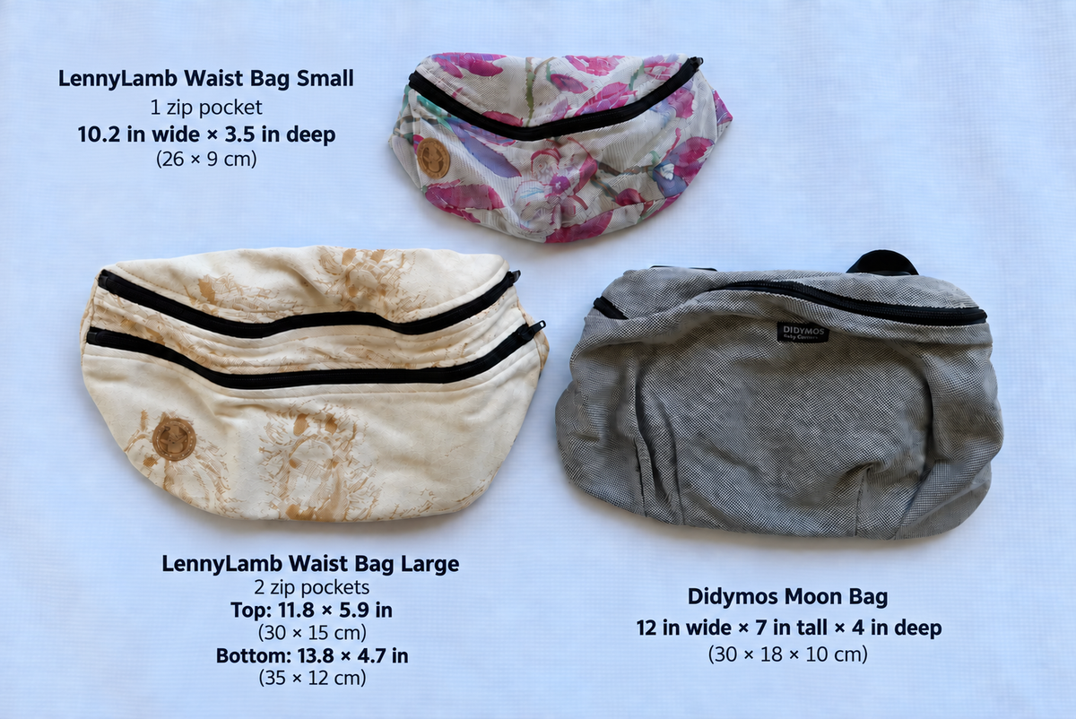 Which Bag Fits What? LennyLamb Waist Bags vs the Didymos Moon Bag