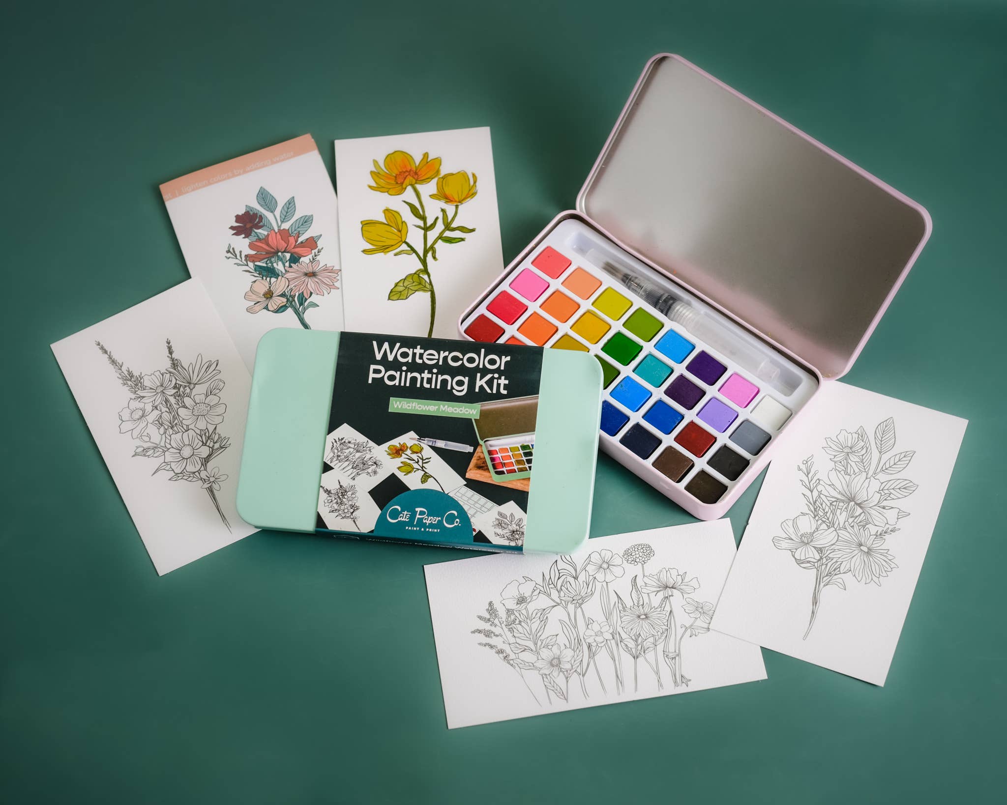Wildflower Meadow watercolor painting kit Cate Paper Co. at Little Zen One