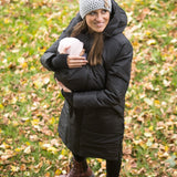 Angel Wings Babywearing Long Coat Black