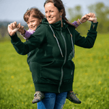 Angel Wings Babywearing Hoodie Bottle Green