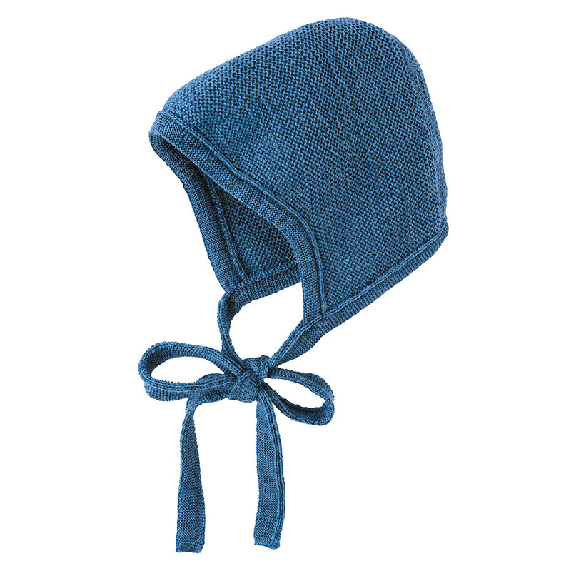 Disana Dove Blue Knitted Bonnet Disana at Little Zen One