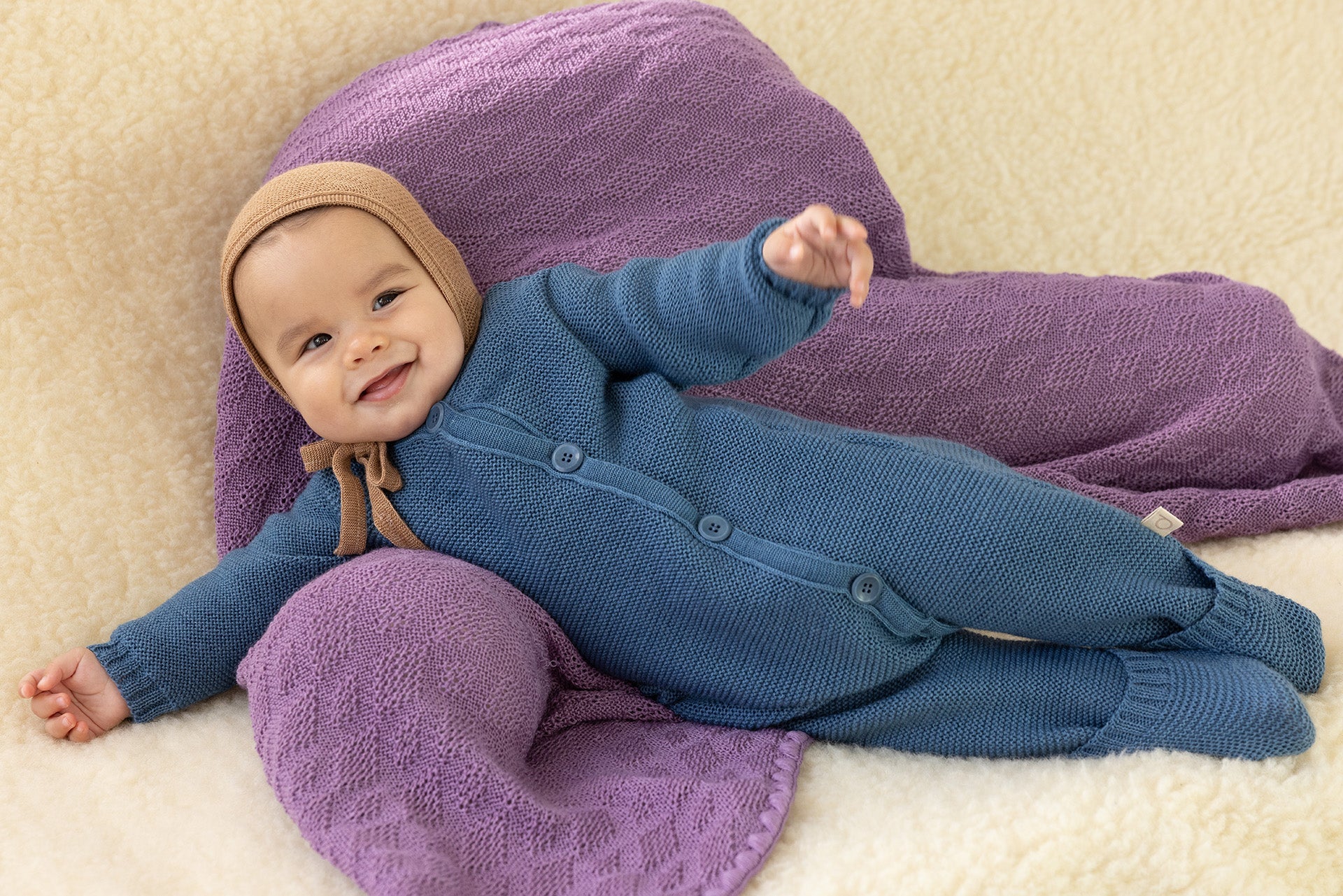 Disana Woollen Baby Blanket Organic Merino Wool Lilac Disana at Little Zen One