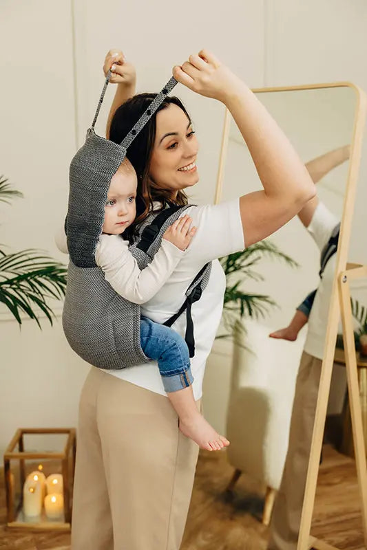 Herringbone Ombre Grey Toddler Onbuhimo PRO by LennyLamb LennyLamb