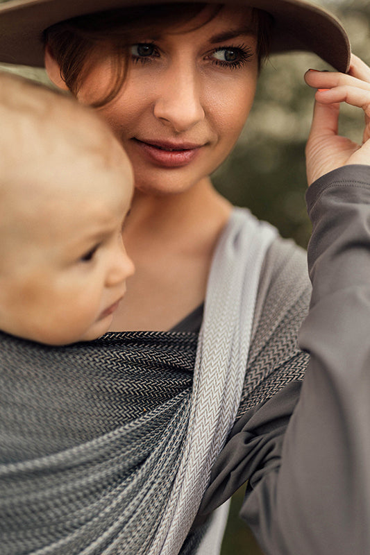 Little Herringbone Ombre Ragtime Woven Wrap by LennyLamb LennyLamb at Little Zen One