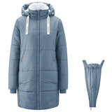 Mamalila Copenhagen Steel Blue Winter Maternity and Babywearing Coat Mamalila at Little Zen One