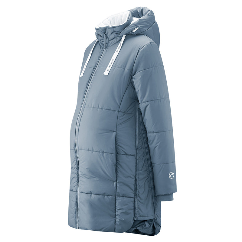 Mamalila Copenhagen Steel Blue Winter Maternity and Babywearing Coat Mamalila at Little Zen One