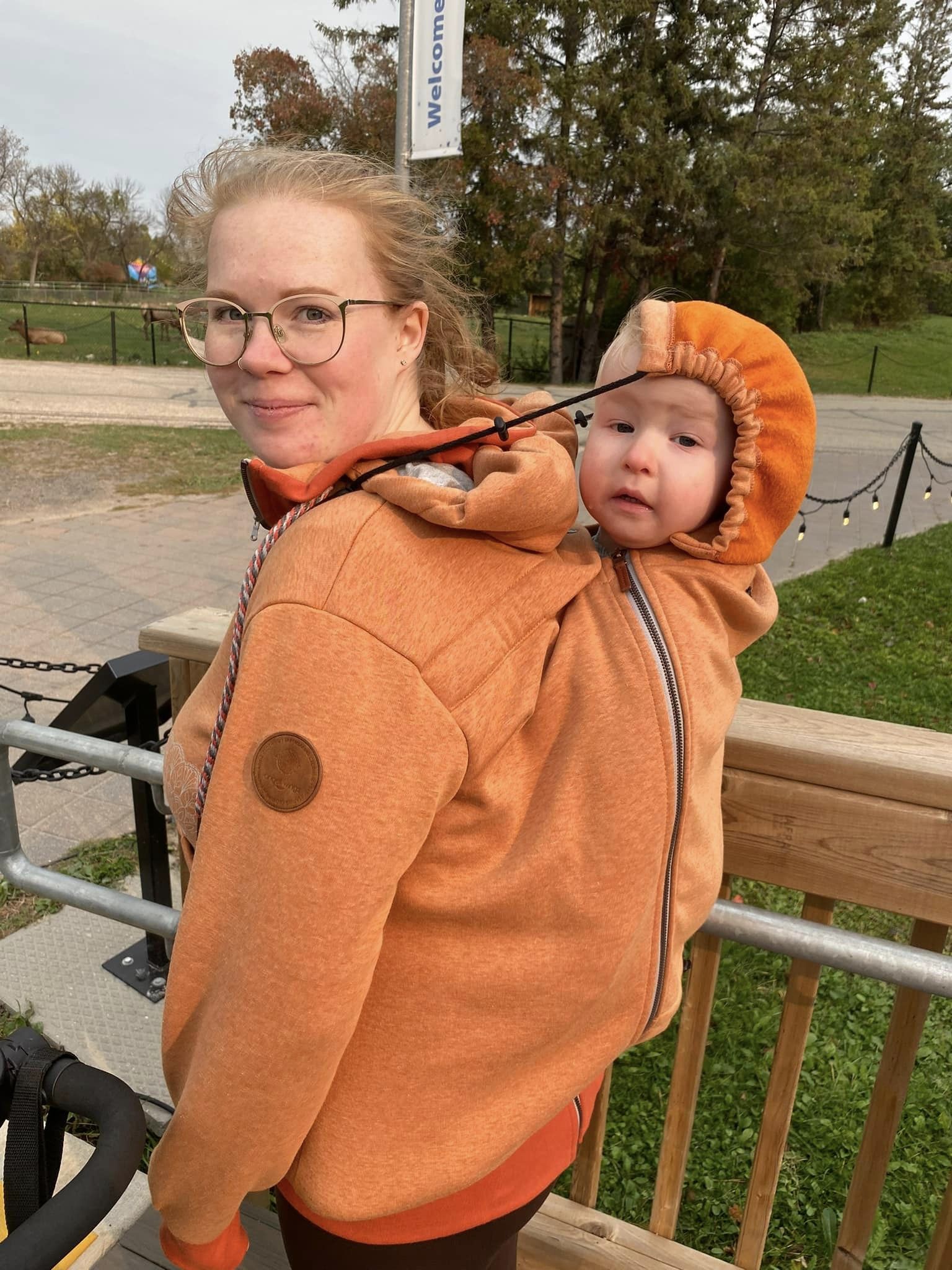 Angel Wings Babywearing Hoodie Cinnamon Angel Wings at Little Zen One