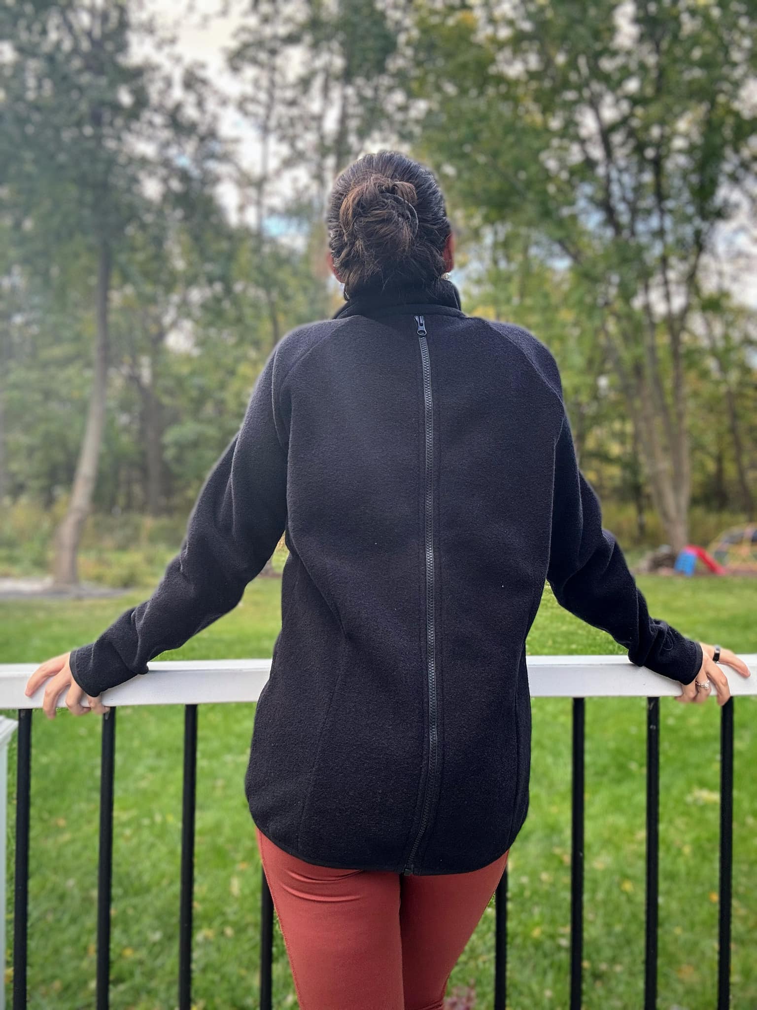 Mamalila Basel Black Fleece Maternity and Babywearing Jacket Mamalila at Little Zen One