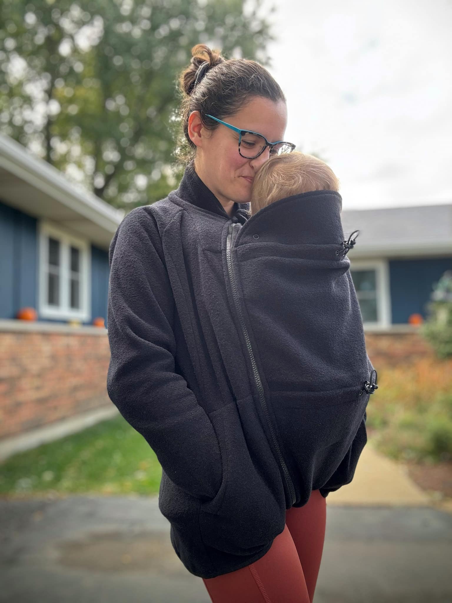 Mamalila Basel Black Fleece Maternity and Babywearing Jacket Mamalila at Little Zen One