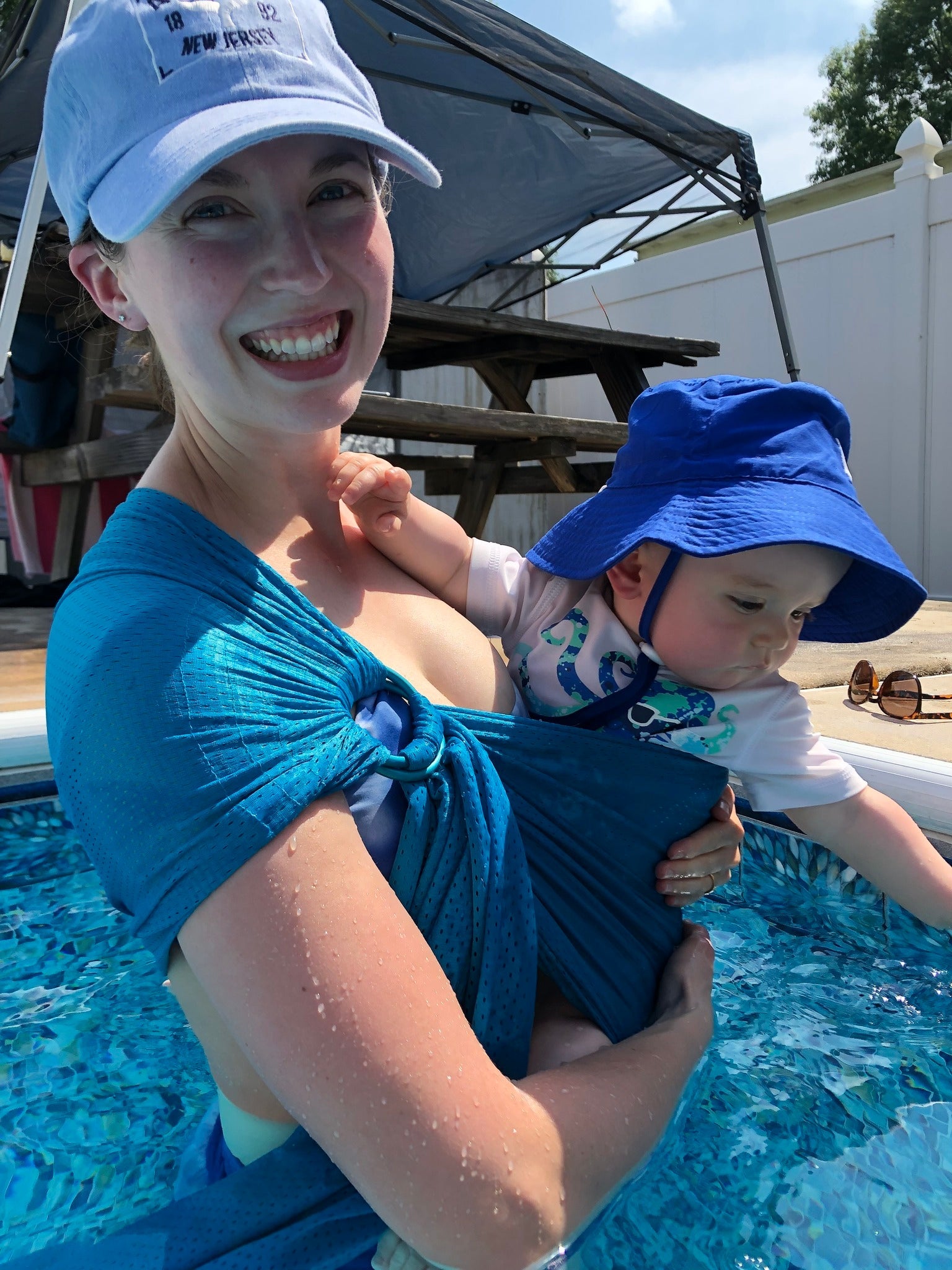 Caribbean Blue Water Ring Sling by Beachfront Baby Beachfront Baby at Little Zen One