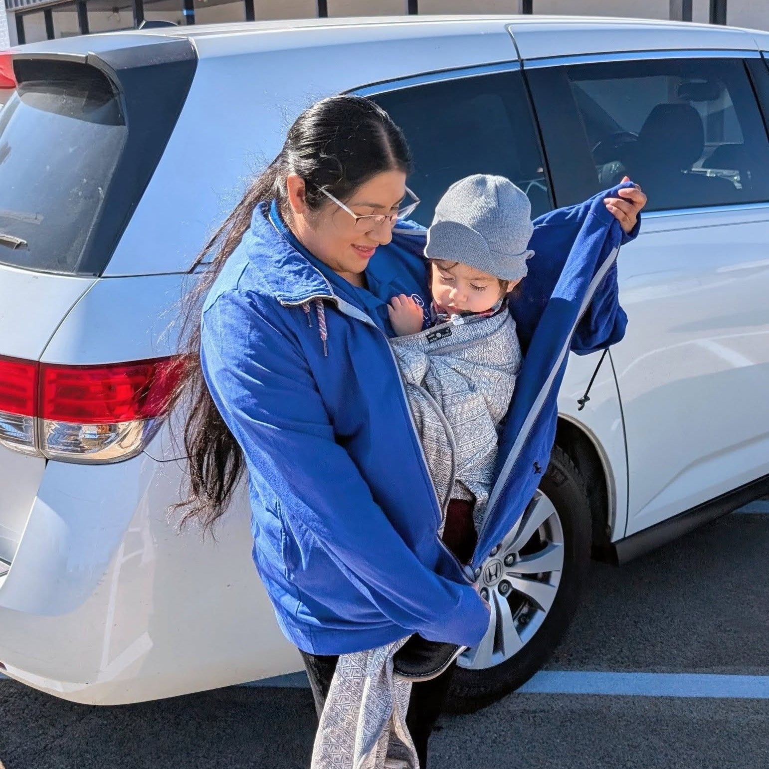 Angel Wings Babywearing Sweatshirt Cobalt Blue Angel Wings at Little Zen One