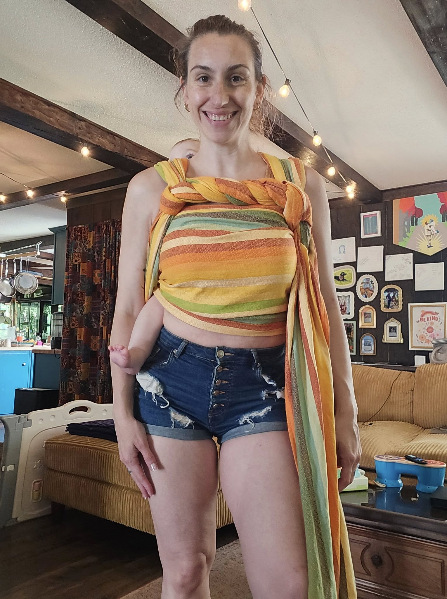 Alegria fusion de Oro Woven Wrap by Girasol Girasol at Little Zen One