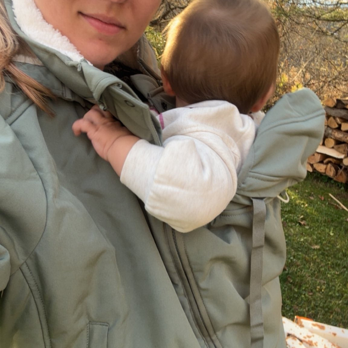 Mamalila Cosy Allrounder Agave Softshell Maternity and Babywearing Jacket Mamalila at Little Zen One
