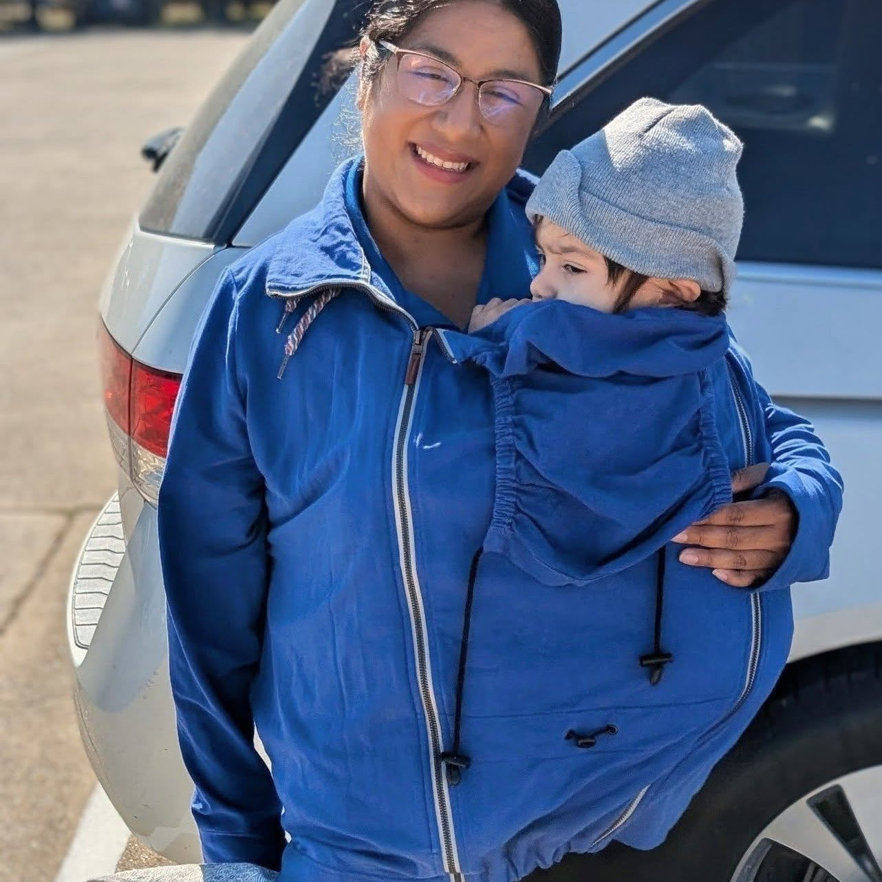 Angel Wings Babywearing Sweatshirt Cobalt Blue Angel Wings at Little Zen One