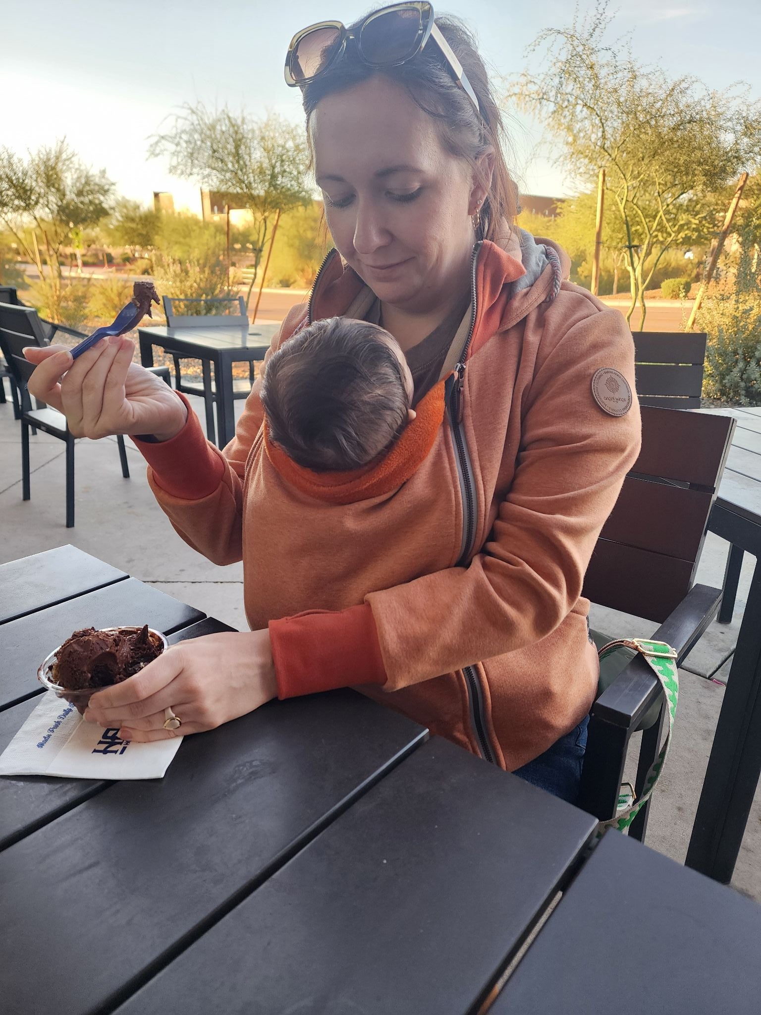 Angel Wings Babywearing Hoodie Cinnamon Angel Wings at Little Zen One