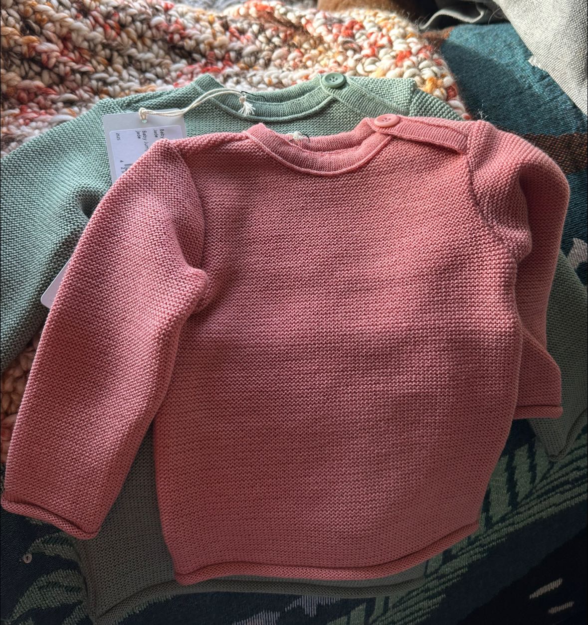 Disana Organic Merino Wool Knit Sweater - Soft Pink Disana at Little Zen One