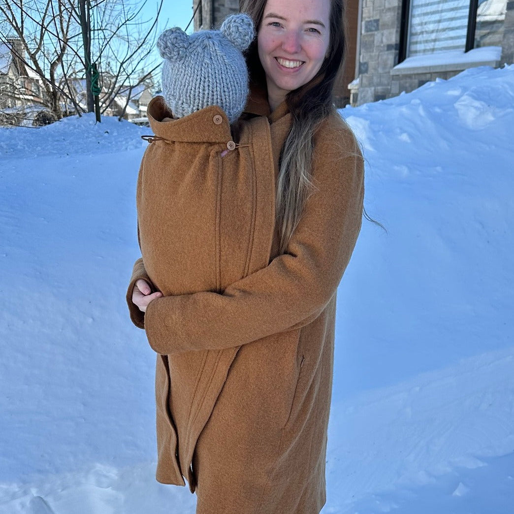 Mamalila Oslo Camel Maternity and Babywearing Wool Coat Mamalila at Little Zen One