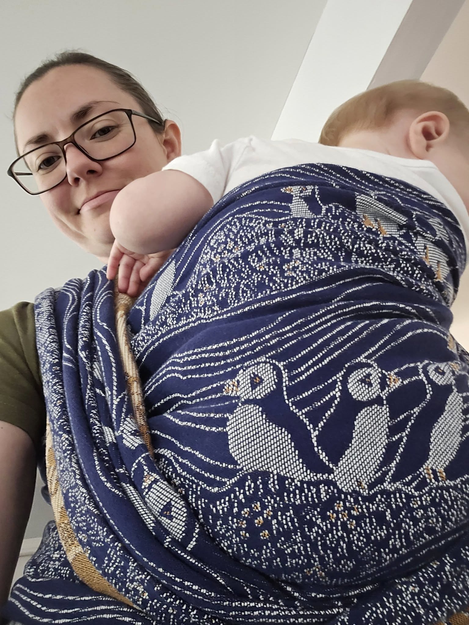 Puffins Arisaig Woven Wrap by Oscha Oscha at Little Zen One