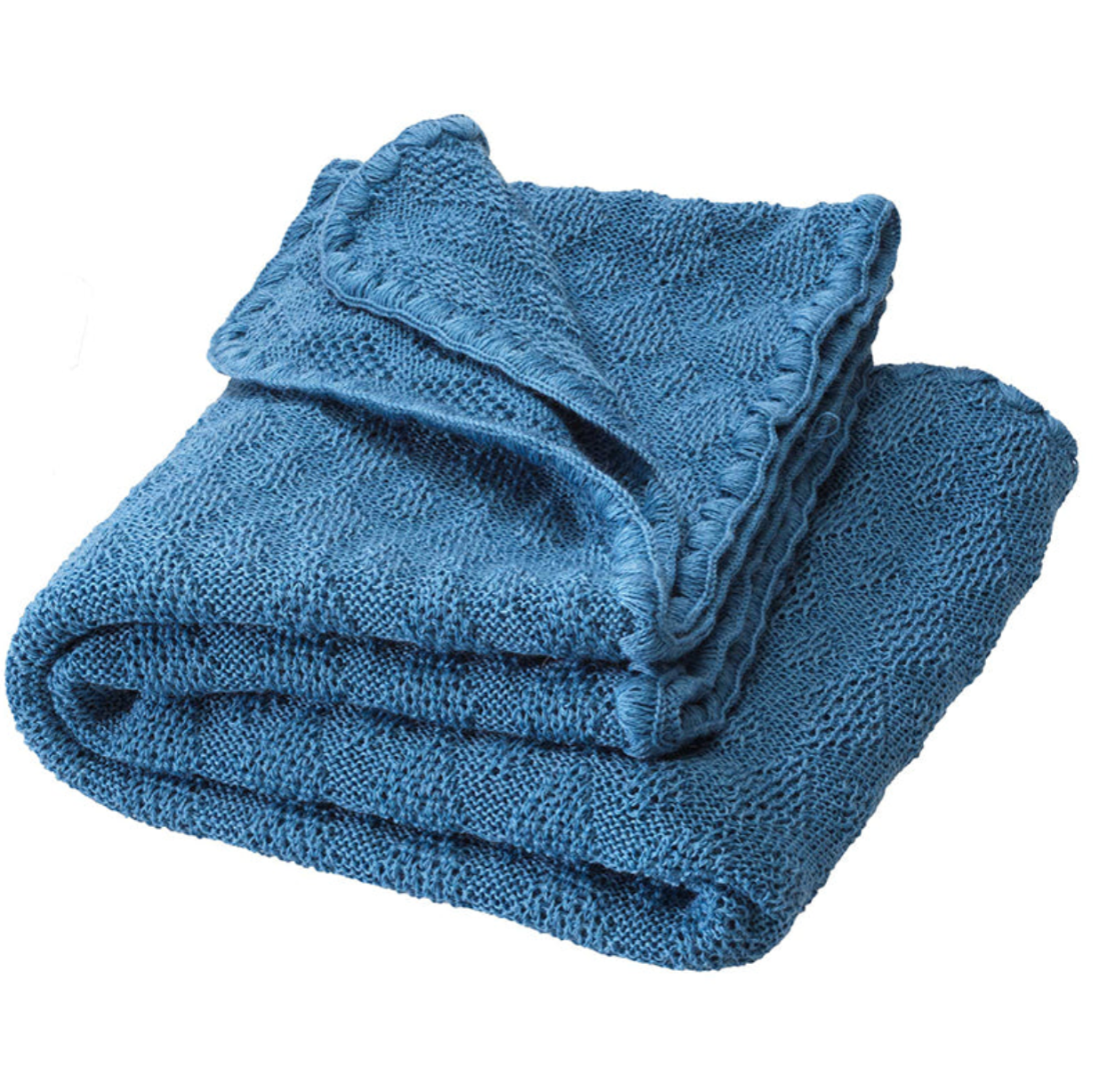 Disana Ajour Knit Baby Blanket Organic Merino Wool – Dove Blue Disana at Little Zen One