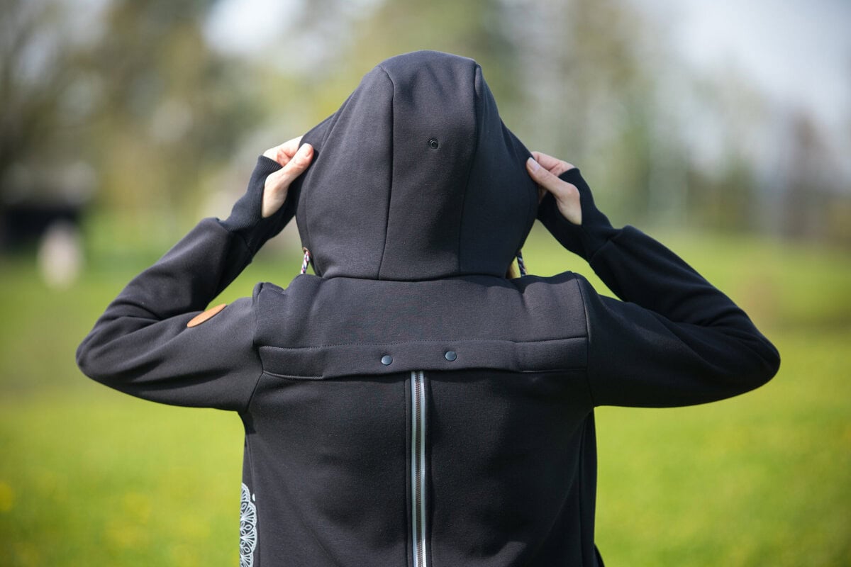Angel Wings Babywearing Hoodie Black