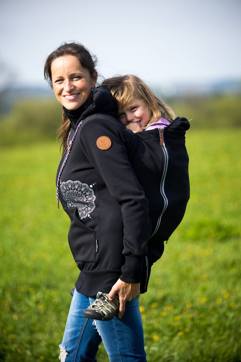 Angel Wings Babywearing Hoodie Black