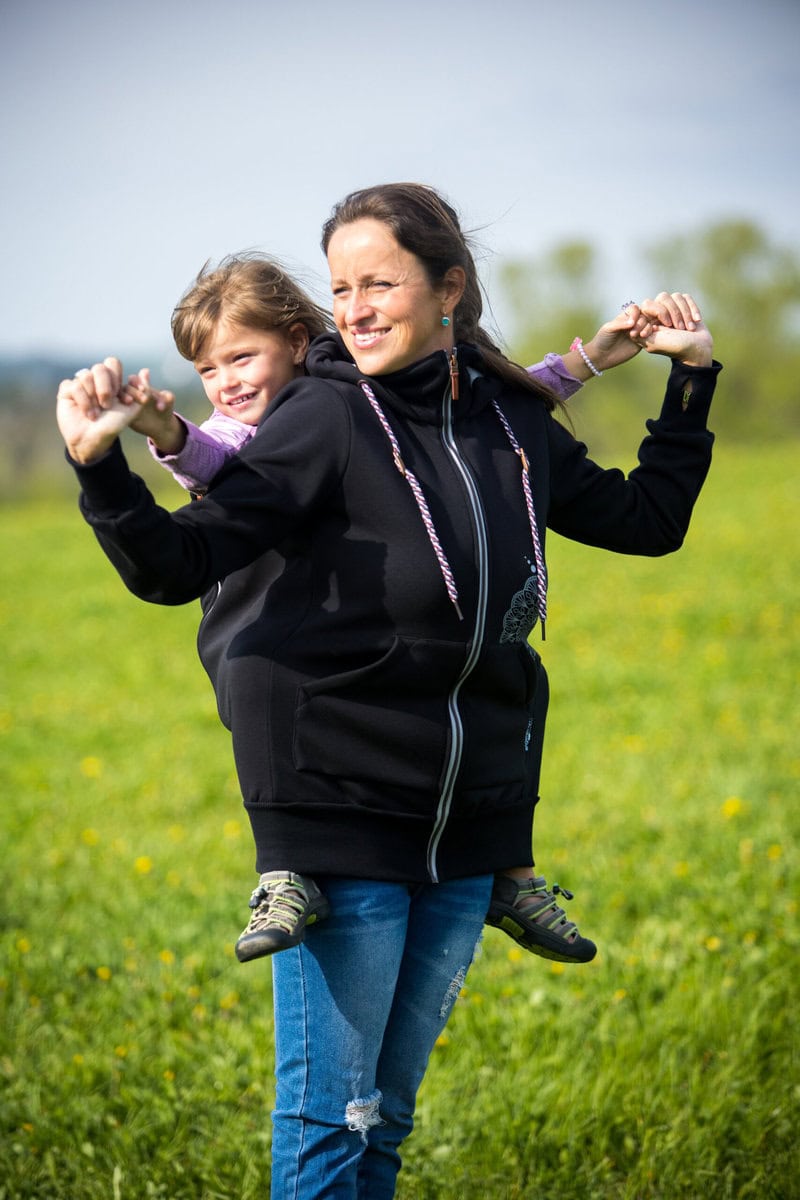 Angel Wings Babywearing Hoodie Black