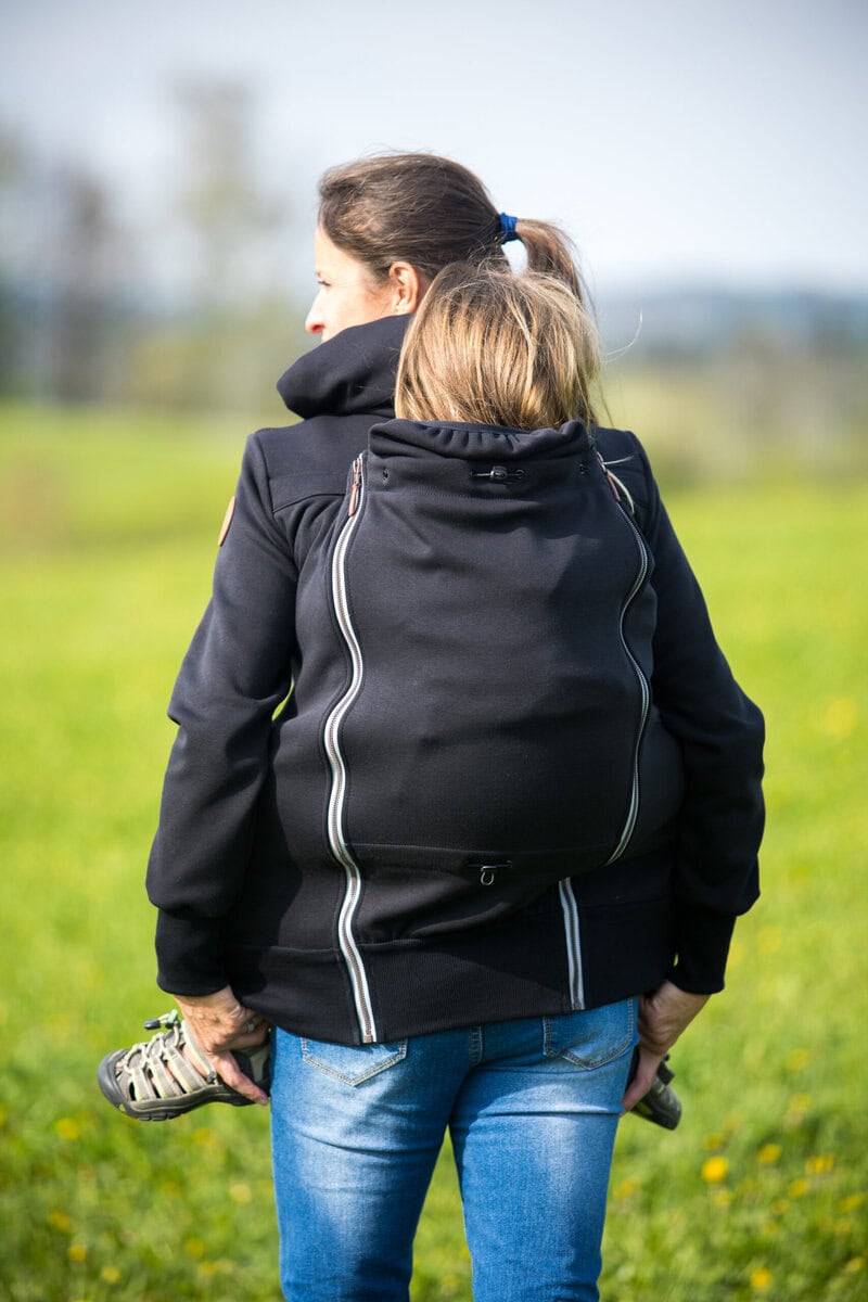 Angel Wings Babywearing Hoodie Black