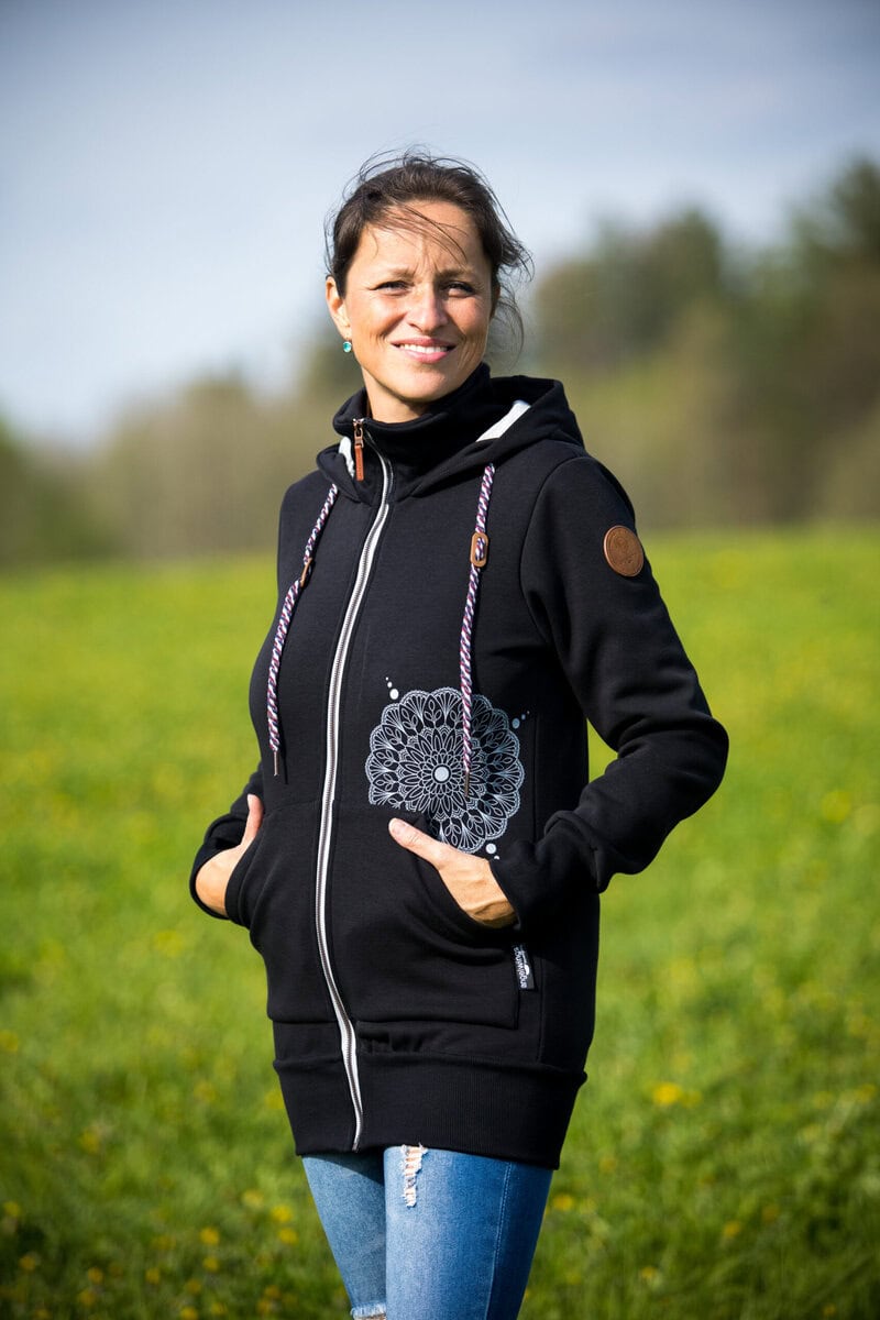 Angel Wings Babywearing Hoodie Black
