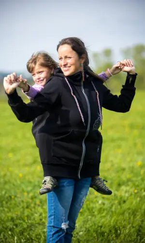 Angel Wings Babywearing Hoodie Black - Babywearing OuterwearLittle Zen One68643408