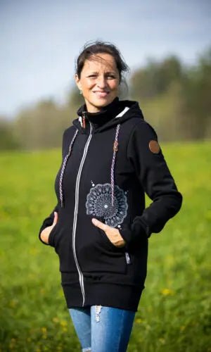 Angel Wings Babywearing Hoodie Black - Babywearing OuterwearLittle Zen One68643408