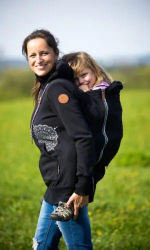 Angel Wings Babywearing Hoodie Black - Babywearing OuterwearLittle Zen One68643408