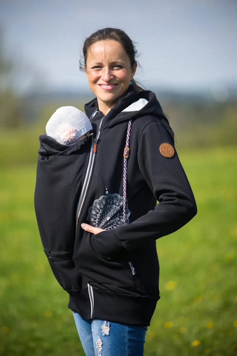 Angel Wings Babywearing Hoodie Black - Babywearing OuterwearLittle Zen One68643408