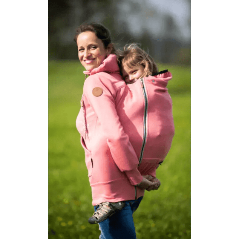 Angel Wings Babywearing Hoodie Coral Pink Babywearing Outerwear